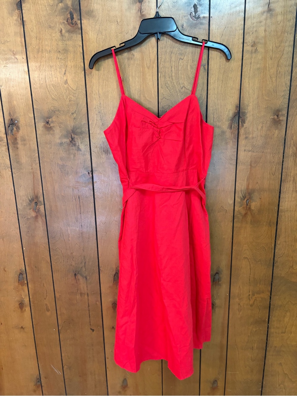 GAP Red Spaghetti-Strap Midi Dress